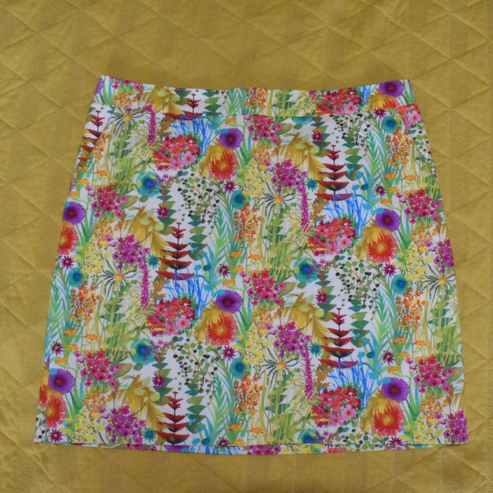 Bright floral J. Crew mini skirt
